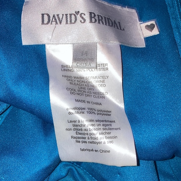 GORGEOUS DAVID’S BRIDAL DRESS…PACIFIC BLUE…SIZE 14 - Picture 6 of 8
